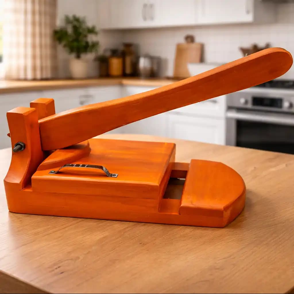 উচ্চমানের মেহেগুনি কাঠের তৈরি হ্যান্ড প্রেস রুটি মেকার