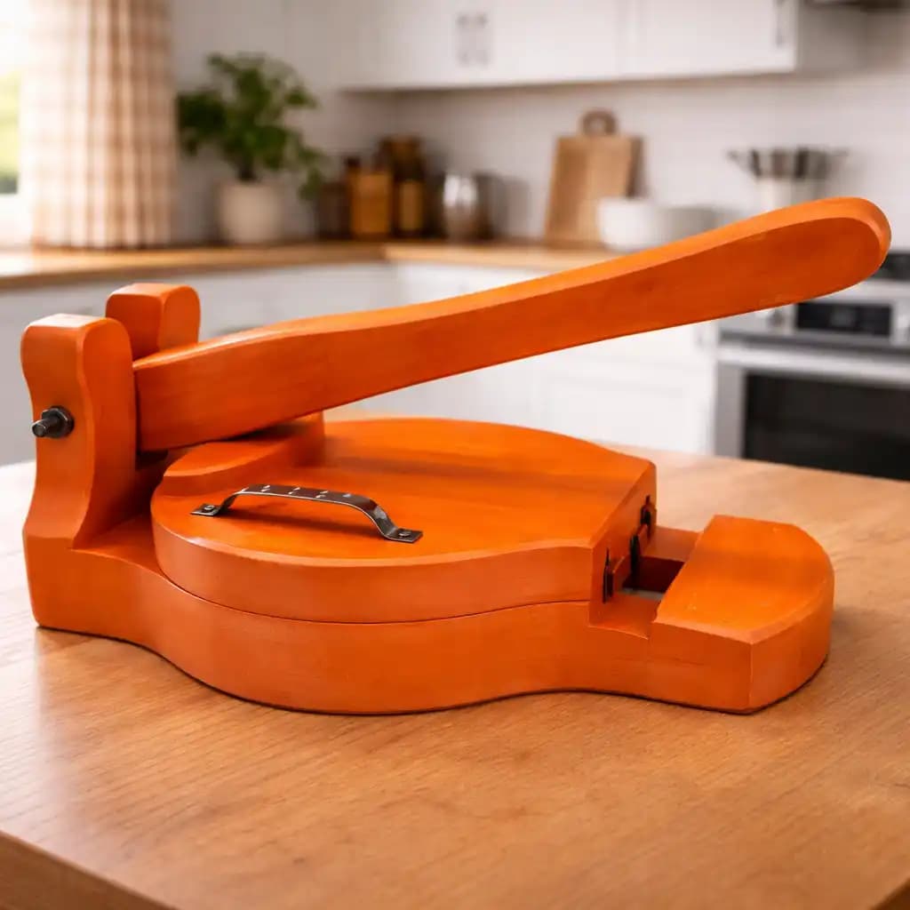 উচ্চমানের মেহেগুনি কাঠের তৈরি হ্যান্ড প্রেস রুটি মেকার 2