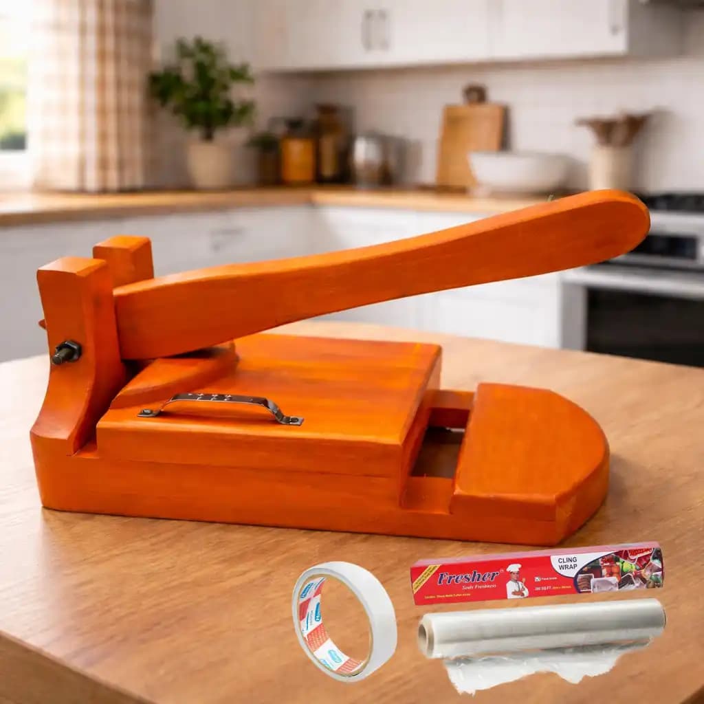 উচ্চমানের মেহেগুনি কাঠের তৈরি হ্যান্ড প্রেস রুটি মেকার 3