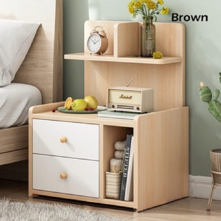 আধুনিক বেড সাইড টেবিল, দুটি ড্রয়ার এবং ফাইল কেবিনেট সহ 2