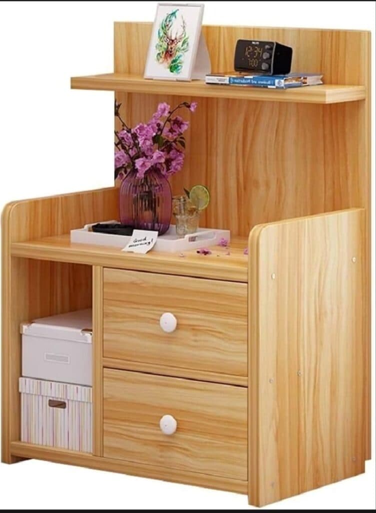 আধুনিক বেড সাইড টেবিল, দুটি ড্রয়ার এবং ফাইল কেবিনেট সহ 3