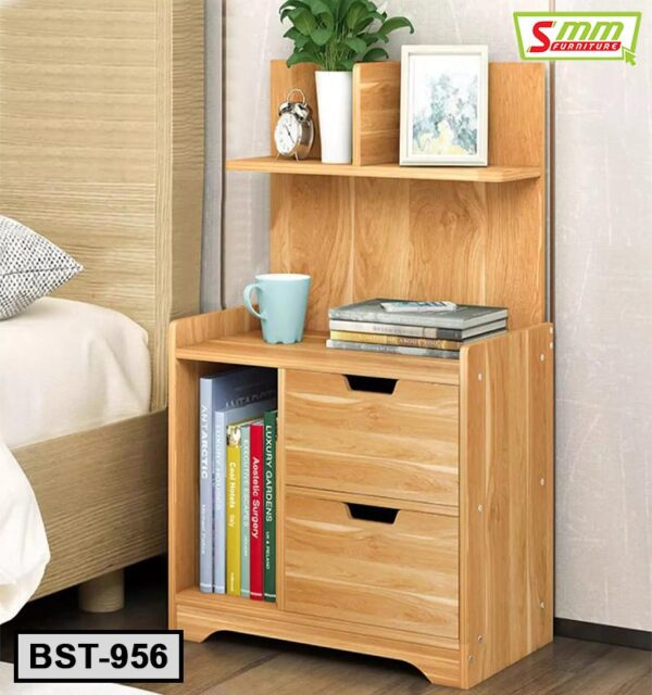 মডার্ন বেড সাইড টেবিল সেরা মানের দুইটি ড্রয়ার সহ - Image 3